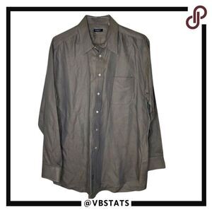 Burburry London Khaki/Purple Striped LS Shirt‎ in Size 17 / 35